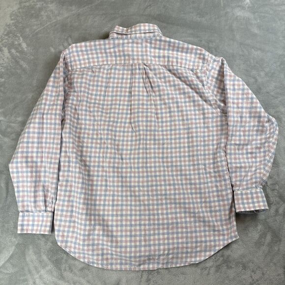 Vineyard Vines Men's L Pink Blue Gingham Shirt Whale Logo Cotton Long Sleeve - Picture 10 of 10